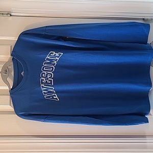 THEREABOUTS BOYS BLUE "AWESOME"  LONG SLEEVE SLEEP SHIRT SIZE XL 18/20